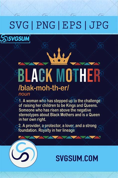 Mothers Day Svg Black Mother Definition Svg Afro Woman Saying Svg