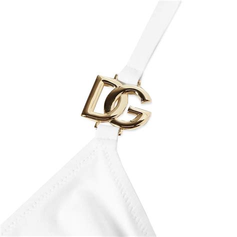 Dolce Gabbana Women S Tanga Logo Bikini In Bianco Ottico Dolce Gabbana