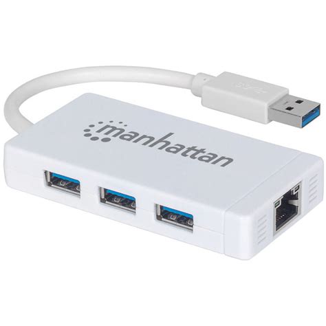 Manhattan Port Usb Hub With Gigabit Ethernet Adapter