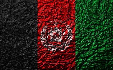 Download wallpapers Flag of Afghanistan, 4k, stone texture, waves ...