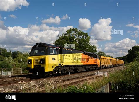 Colas Rail Class 70 Diesel Locomotive No 70817 Pulling A Network Rail