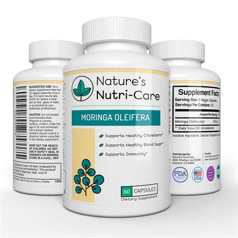 Moringa Oleifera Capsules Pure Extract Natures Nutri Care