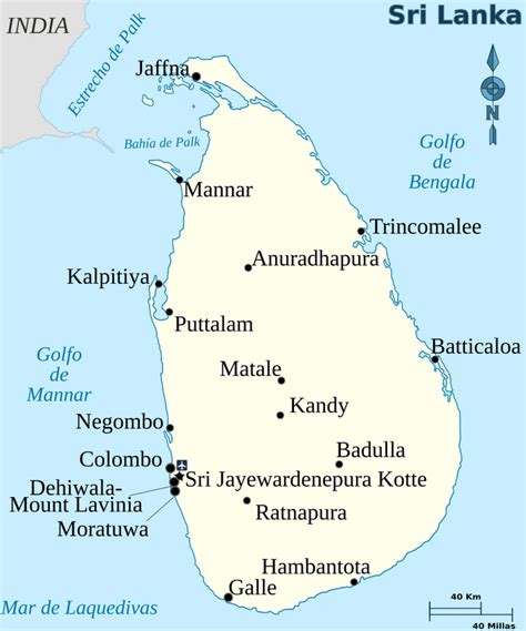 Mapa de Sri Lanka datos interesantes e información sobre el país