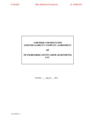 Fillable Online Amended And Restated Limited Liability Company