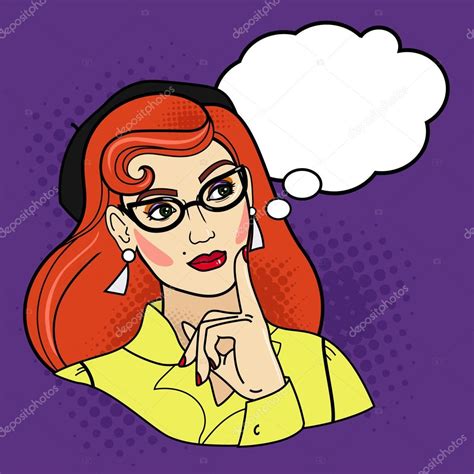 Pop Art Woman Thinking Vector Illustration Stock Vector Image By ©malyushevska 95695156