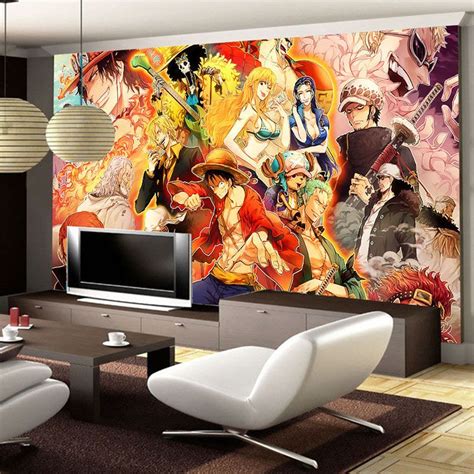 Japanese Anime 3D Wallpaper One Piece Wall Mural Cartoon Wallpaper For