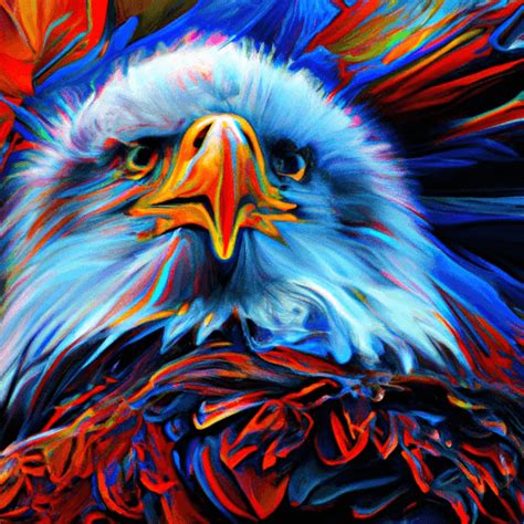 Vivid American Eagle Fractal Painting · Creative Fabrica