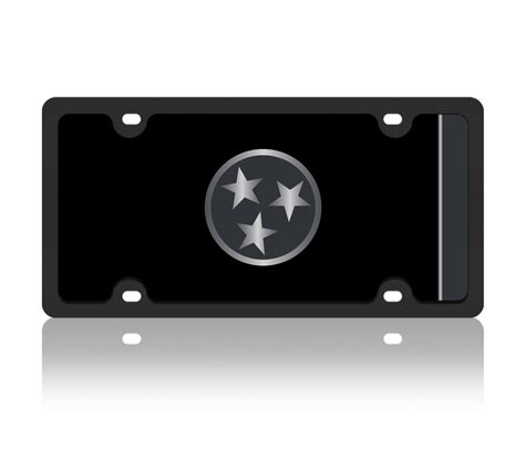 Tennessee State Flag Black Stainless License Plate