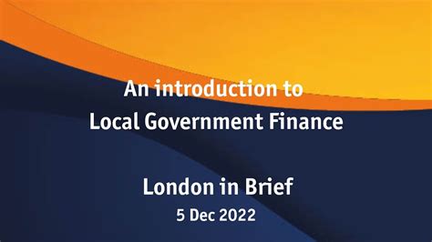 An Introduction To Local Gov Finance YouTube