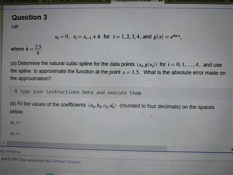 Solved Using Matlabusing Matlab Chegg