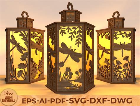 Dragonfly Lantern Svg Wildflower Laser Cut Light Box Digital Download