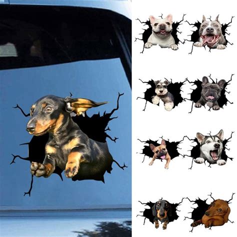 Grofry Car Funny Stickers Realistic Exquisite Pattern Simulation Pet ...