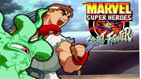 Marvel Super Heroes Vs Street Fighter Ryu Shuma Gorath Youtube