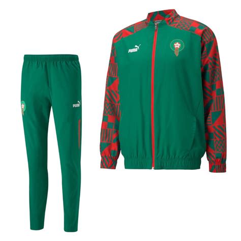 Puma Marokko Pre Match Trainingspak Rood Groen Voetbalshop Be