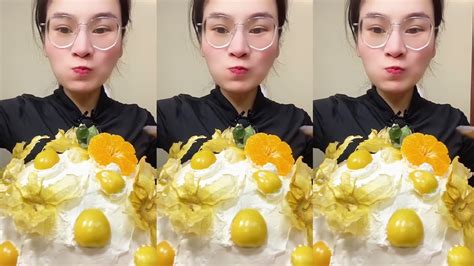 Asmr🍰eat Yellow Fruit Cream Cake🍰 Soft And Waxy Sound 크림 케ց 먹방 Mukbang Satisfaction Youtube