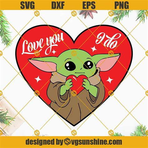 Baby Yoda Valentine Svg Png Dxf Clipart For Cricut Movie Design The