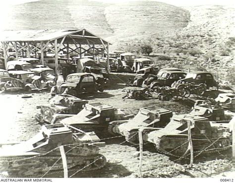 captured italian vehicle park  derna july  rafrikakorps