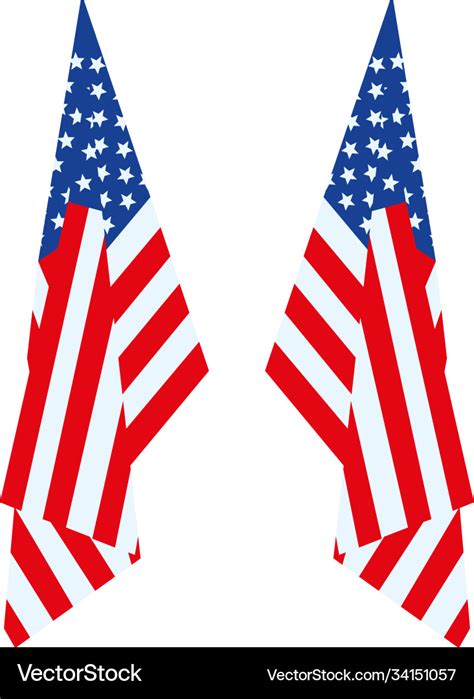 Us Flag Hang Royalty Free Vector Image Vectorstock