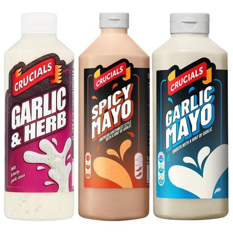 Mayo Bundle With Crucials Garlic Mayo 500ml Crucials Spicy Mayo 500ml