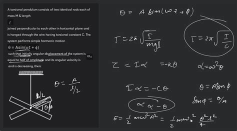 A Torsional Pendulum Consists Of Two Identical Rods Each Of Mass M Lengt