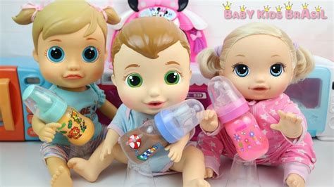 Baby Alive Megan Analu E Max Tomam Mingau Na Mamadeira Leite De