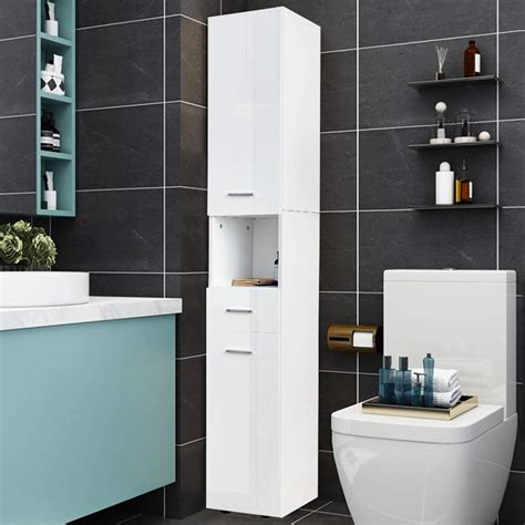 High Gloss White Tall Bathroom Cabinet Everything Bathroom