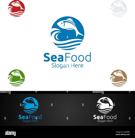 Seafood Logo Stock Vector Images Alamy