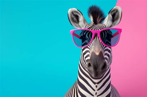 Premium Ai Image Zebra With Cool Sunglasses Generative By Ai