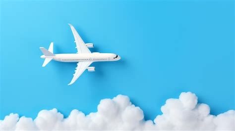 Airplane on blue background cloud travel concept aviation boing ...