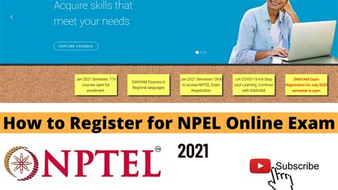 How To Register For Nptel Online Exam Youtube