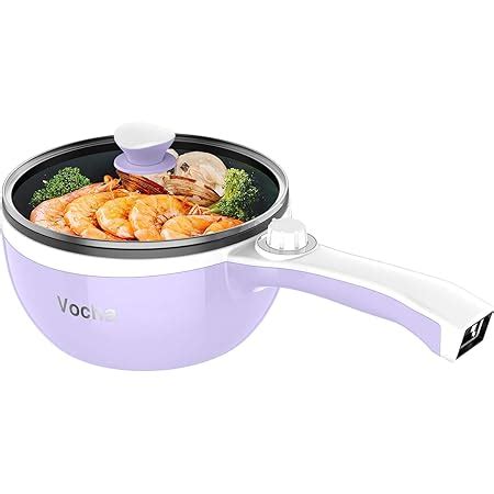 Audecook Electric Hot Pot With Steamer Electric Frying Pan 20cm 1 5L Non Stick Mini Electric