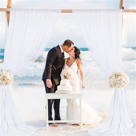 10x10FT White Backdrop Curtains for Wedding - White Curtain lights Wed ...