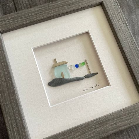 This Original Mini Pebble Art Picture By Sharon Nowlan Comes Matted And Ready For You To Frame