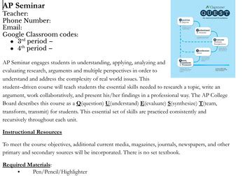 AP Seminar Syllabus by APTeachingIsTheBest | TPT