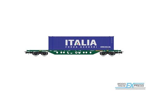 Rivarossi 6617 FS CEMAT Container Wagon Type Sgns Green Livery With