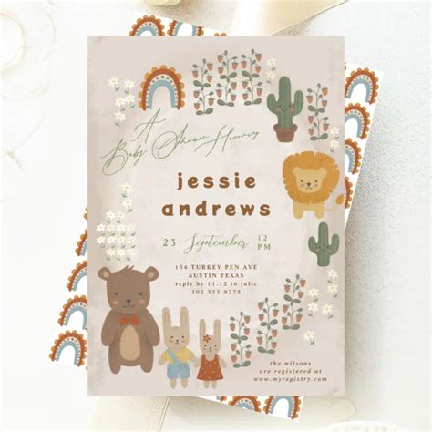 Modern Woodlands Unisex Baby Shower Invitation Zazzle