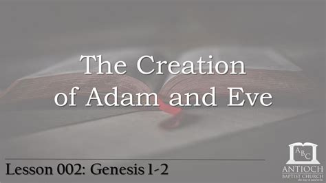 Sunday School Lesson 002 - The Creation of Adam and Eve (Genesis 1:26 ...