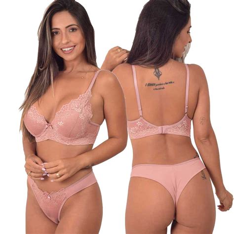 Kit Conjuntos Lingerie Feminina Atacado De Calcinha Fio Duplo E Suti