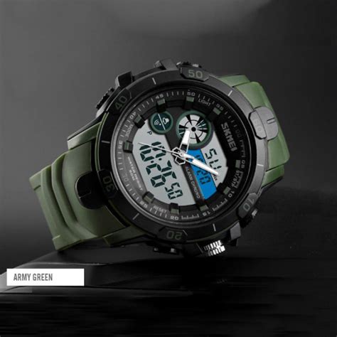 Skmei Dual Display Sports Watch Green Latestgadget