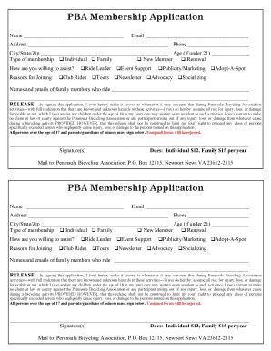 Fillable Online Pba Wildapricot Pba Membership Application Pba