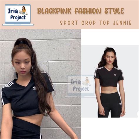 Jual Kpop Fashion Jennie Blackpink Crop Top Sport Shopee Indonesia