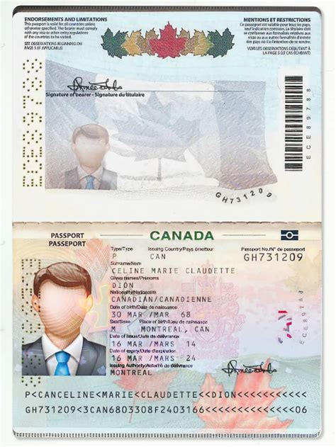 Canada Passport Template V Psd Photoshop File