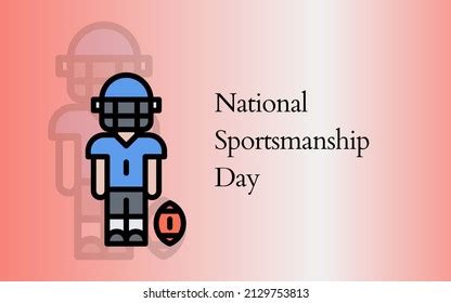 National Sportsmanship Day Football Player Illustration Stock ...