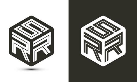 SRR letter logo design with illustrator cube logo, vector logo modern ...