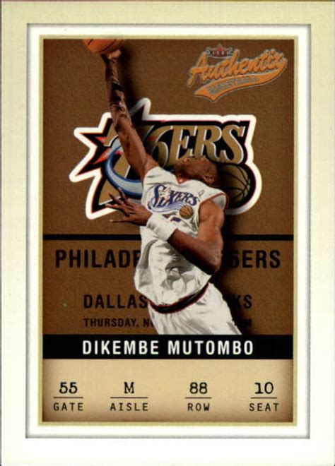 Fleer Authentix Philadelphia Ers Basketball Card Dikembe