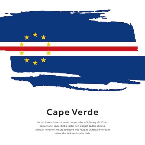 Ilustra O Da Bandeira De Cabo Verde Modelo Vetor Premium