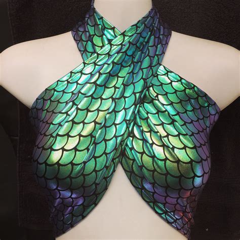 Tit Sling Halter Top Iridescent Holographic Spandex Bikini Etsy