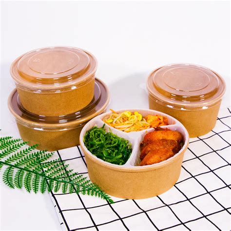 Custom Printed Biodegradable Disposable Food Packing Containers Take