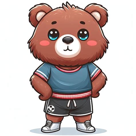 Urso Bonito Em Roupas Desportivas Vetor Premium Gerado Ia