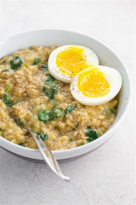 Savory Oats Recipe With Spinach And An Egg Umami Girl